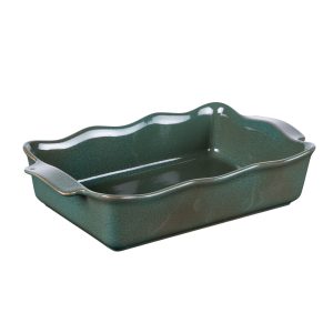 PLAT A FOUR RECTANGULAIRE ELY VERT GRES 36 X 21 X 8 CM