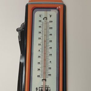 THERMOMETRE METAL GARAGE ORANGE DIM 16 X 48 CM